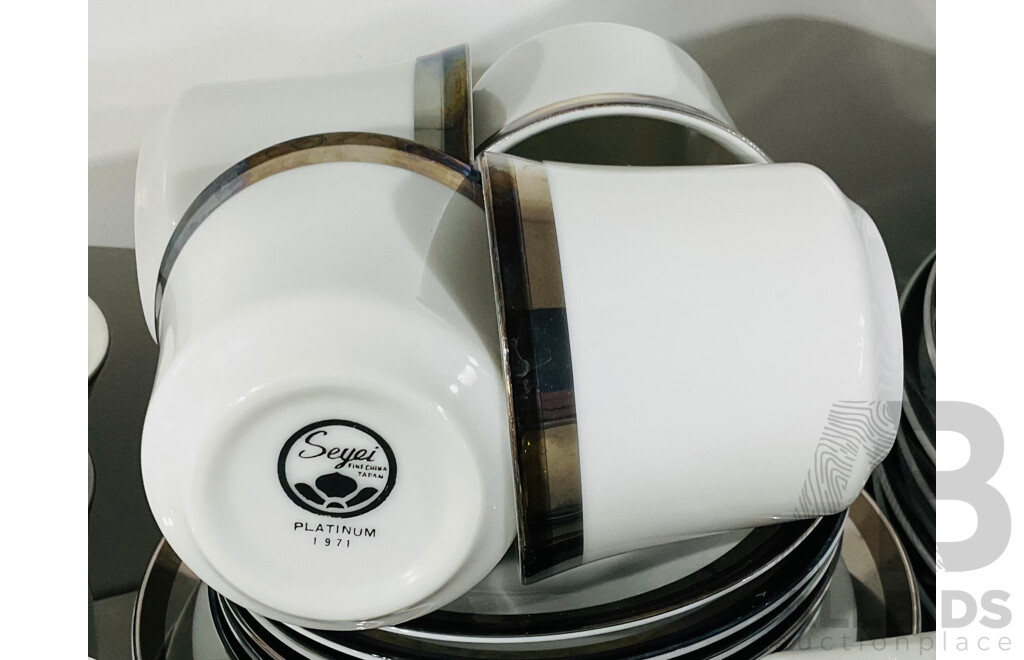 Large Collection From a Vintage Seyei Platinum 1971 Dinner Set - Made in Japan
