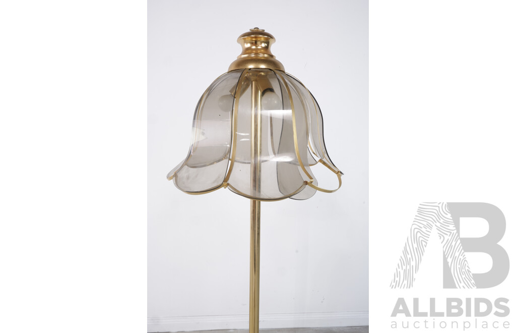 Brass and Glass Floor Lamp