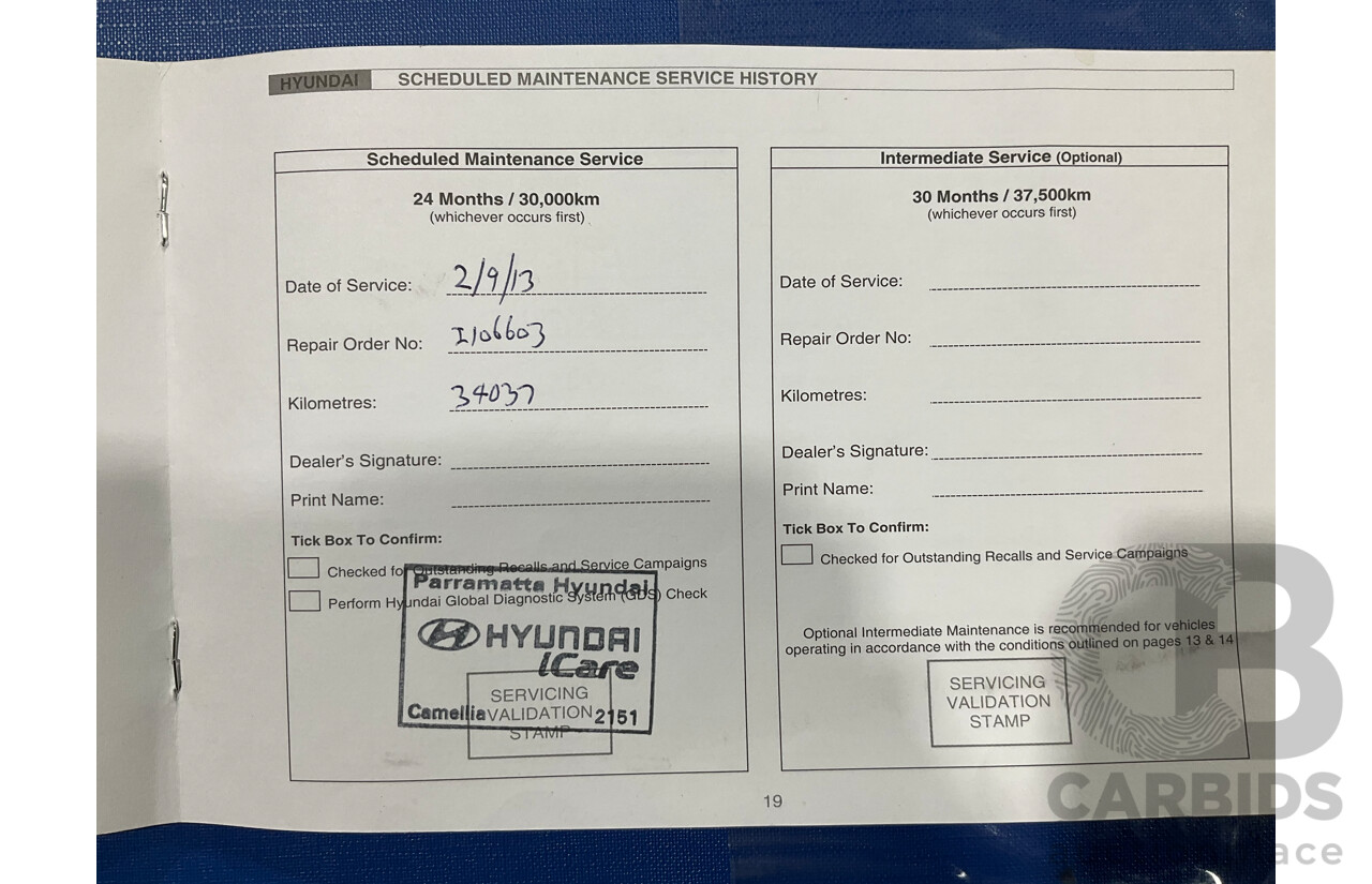 06/12 Hyundai I30 cw SX 2.0 FWD FD MY12 4D Wagon Black 2.0L