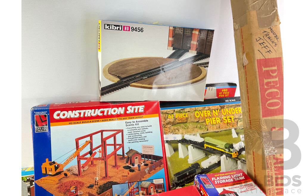 Large Collection of Boxed HO Scale Rolling Stock and Scenery Items Including Lima French SNCF Locomotive and Passenger Carriages, Faller Buildings, Tunnels...