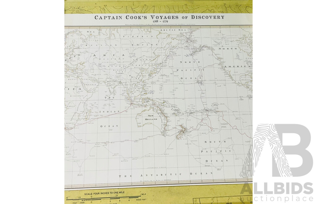 First Edition Survey Map of Mount Kosciusko Region - Historic Beginning of the Snowy Mountains Hydro-Electric Scheme Together with Three Other Unframed Prints