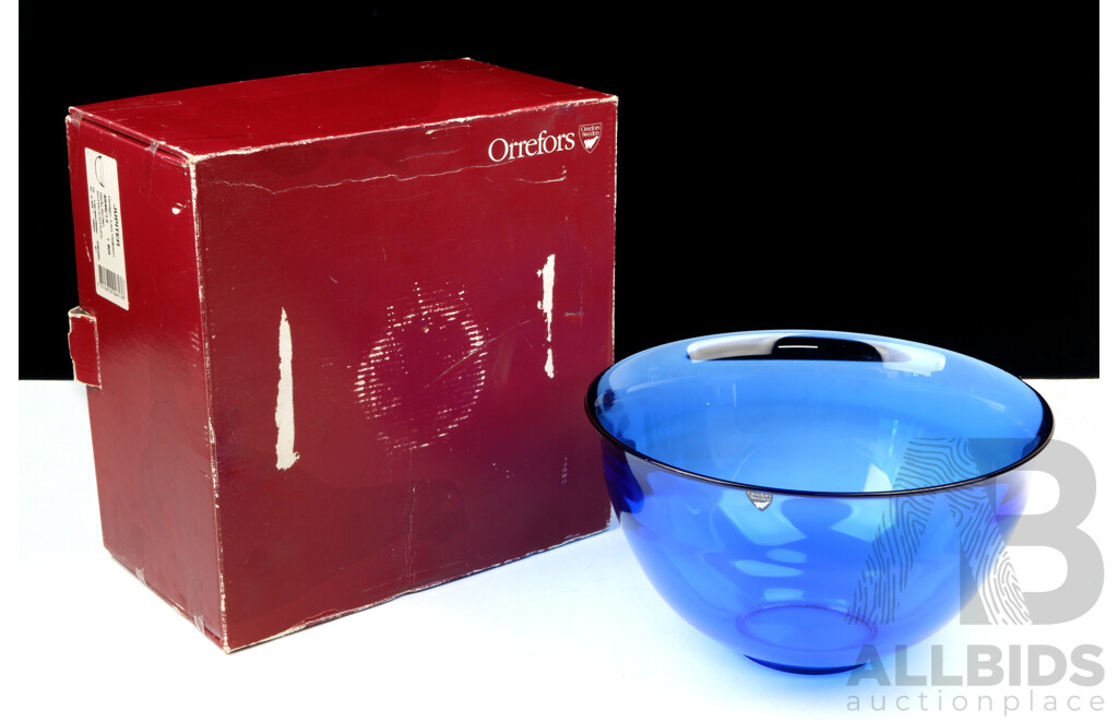 Vintage Swedish Orrefors Bowl by Lars Hellsten in  Original Box