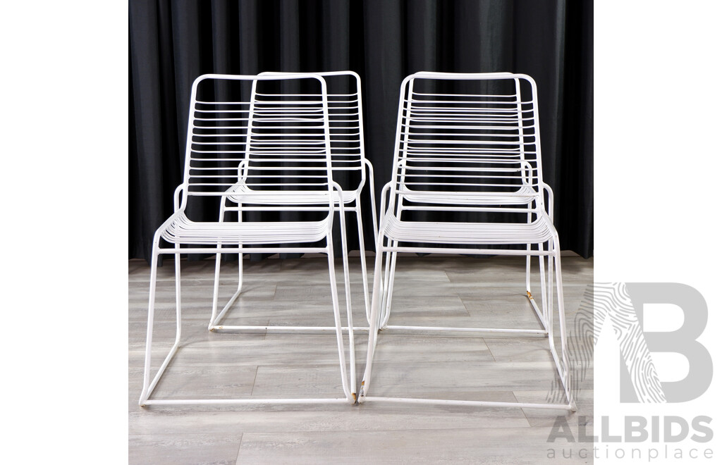 Set of Four Metal Framed Outdoor Chairs