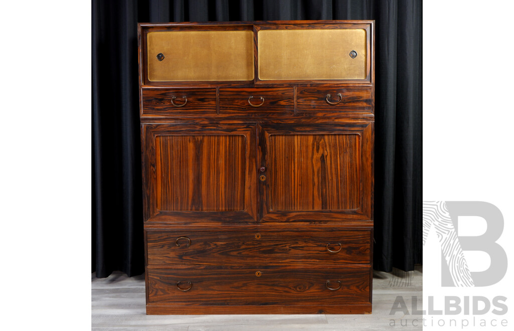 Japanese Three Piece Tansu Cabinet