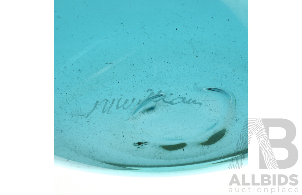 Australian Studio Art Glass Blue Vase by Maureen Williams