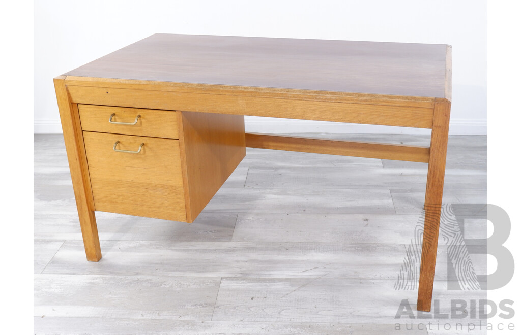 Ex-ANU Mountain Ash Desk Designed by Fred Ward for ANU Design Centre