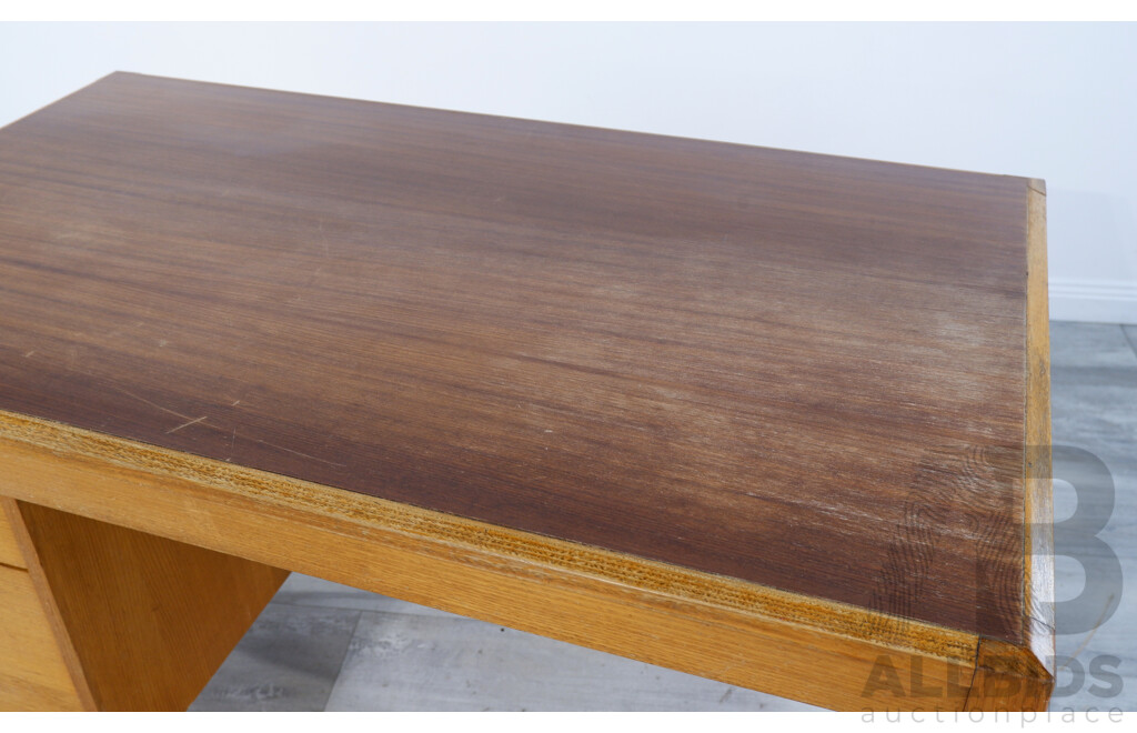 Ex-ANU Mountain Ash Desk Designed by Fred Ward for ANU Design Centre