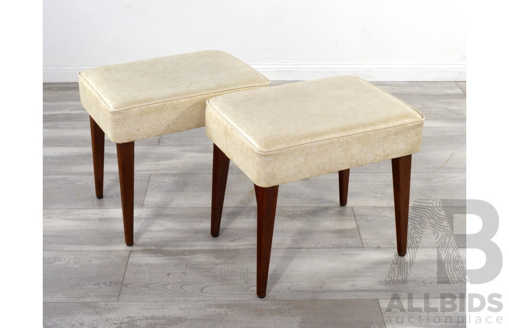 Pair of Vinyl Topped Foot Stools