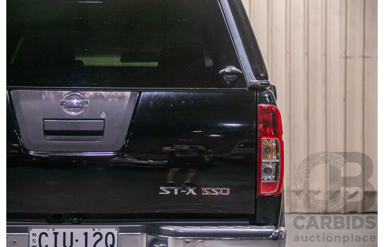 1/2012 Nissan Navara ST-X 550 (4x4) D40 MY12 Dual Cab Utility Black Turbo Diesel V6 3.0L