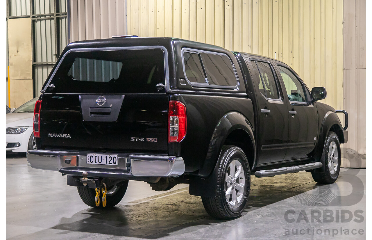1/2012 Nissan Navara ST-X 550 (4x4) D40 MY12 Dual Cab Utility Black Turbo Diesel V6 3.0L