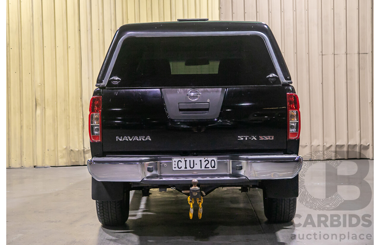 1/2012 Nissan Navara ST-X 550 (4x4) D40 MY12 Dual Cab Utility Black Turbo Diesel V6 3.0L
