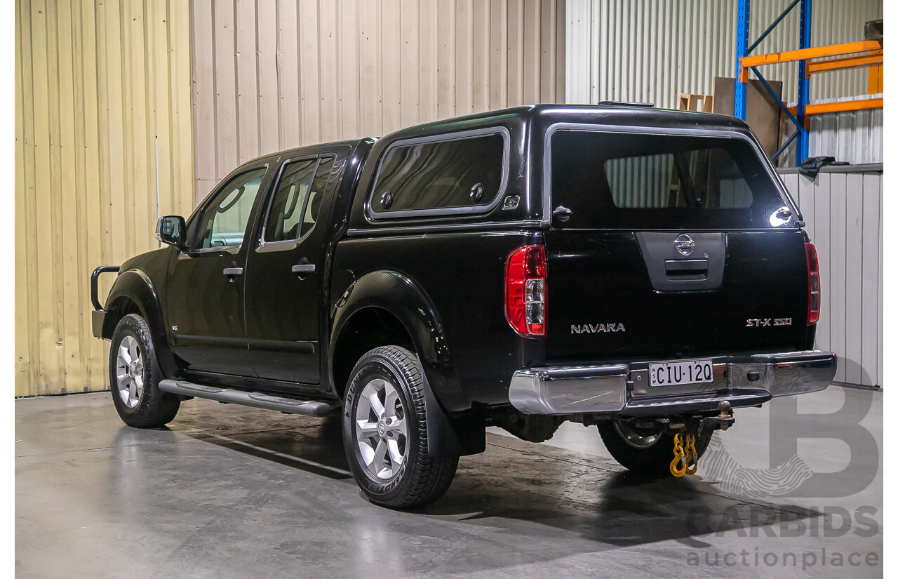 1/2012 Nissan Navara ST-X 550 (4x4) D40 MY12 Dual Cab Utility Black Turbo Diesel V6 3.0L