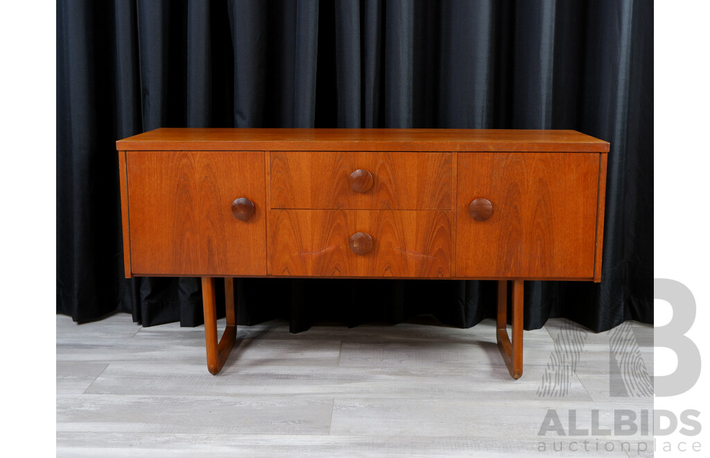 English Teak Mid Century Elevated Sideboard