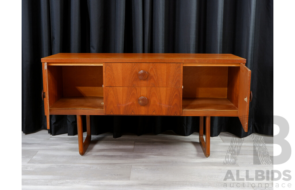English Teak Mid Century Elevated Sideboard