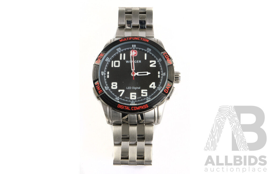 Boxed Wenger Nomad LED Multifunction Watch with Digital Compass, Swiss Made