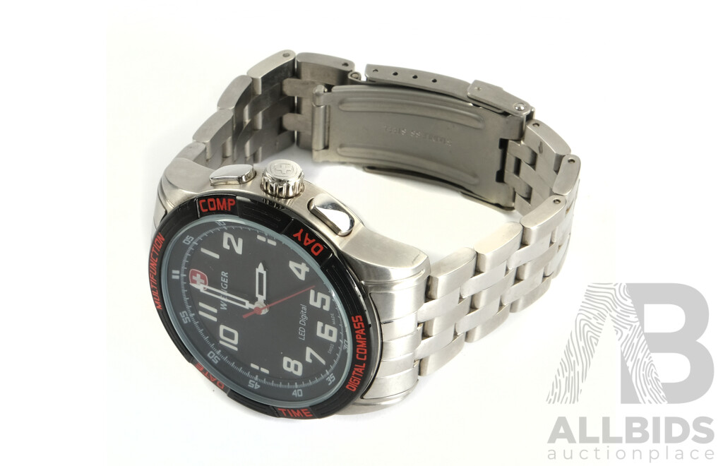 Boxed Wenger Nomad LED Multifunction Watch with Digital Compass, Swiss Made