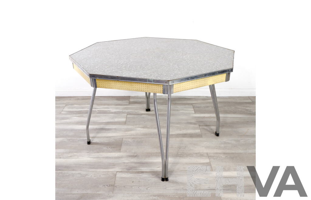 Retro Hexagonal Metal Based Dining Table
