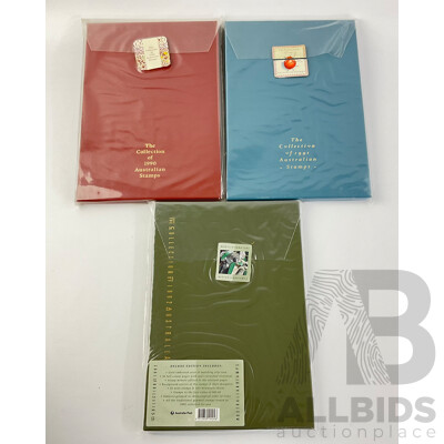 Australian 'The Collection' Stamp Albums, Years 1990, 91, 92, Face Value Over $110