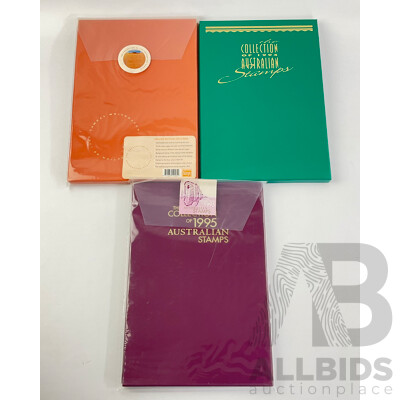 Australian 'The Collection' Stamp Albums, Years 1993, 94, 95, Face Value Over $110
