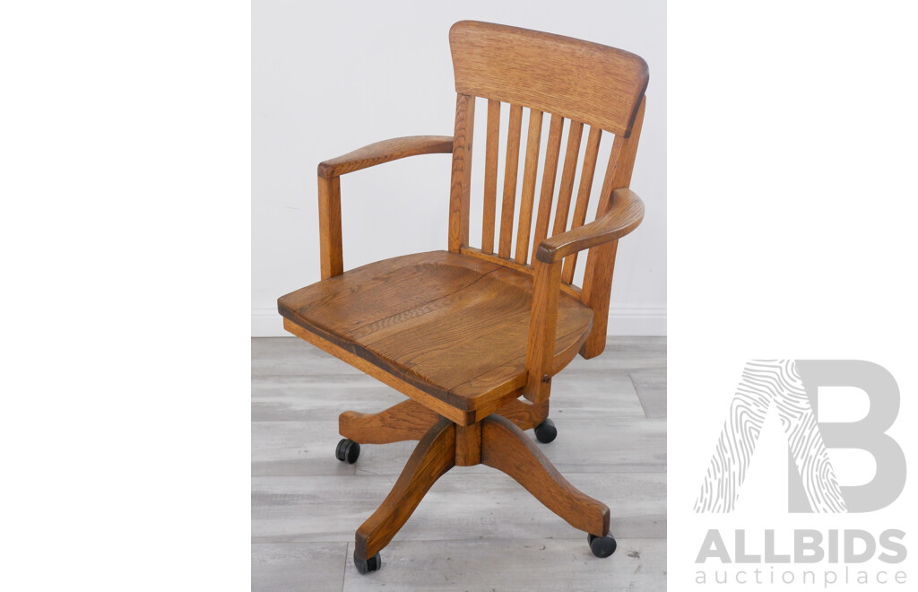 Antique Oak Office Chair