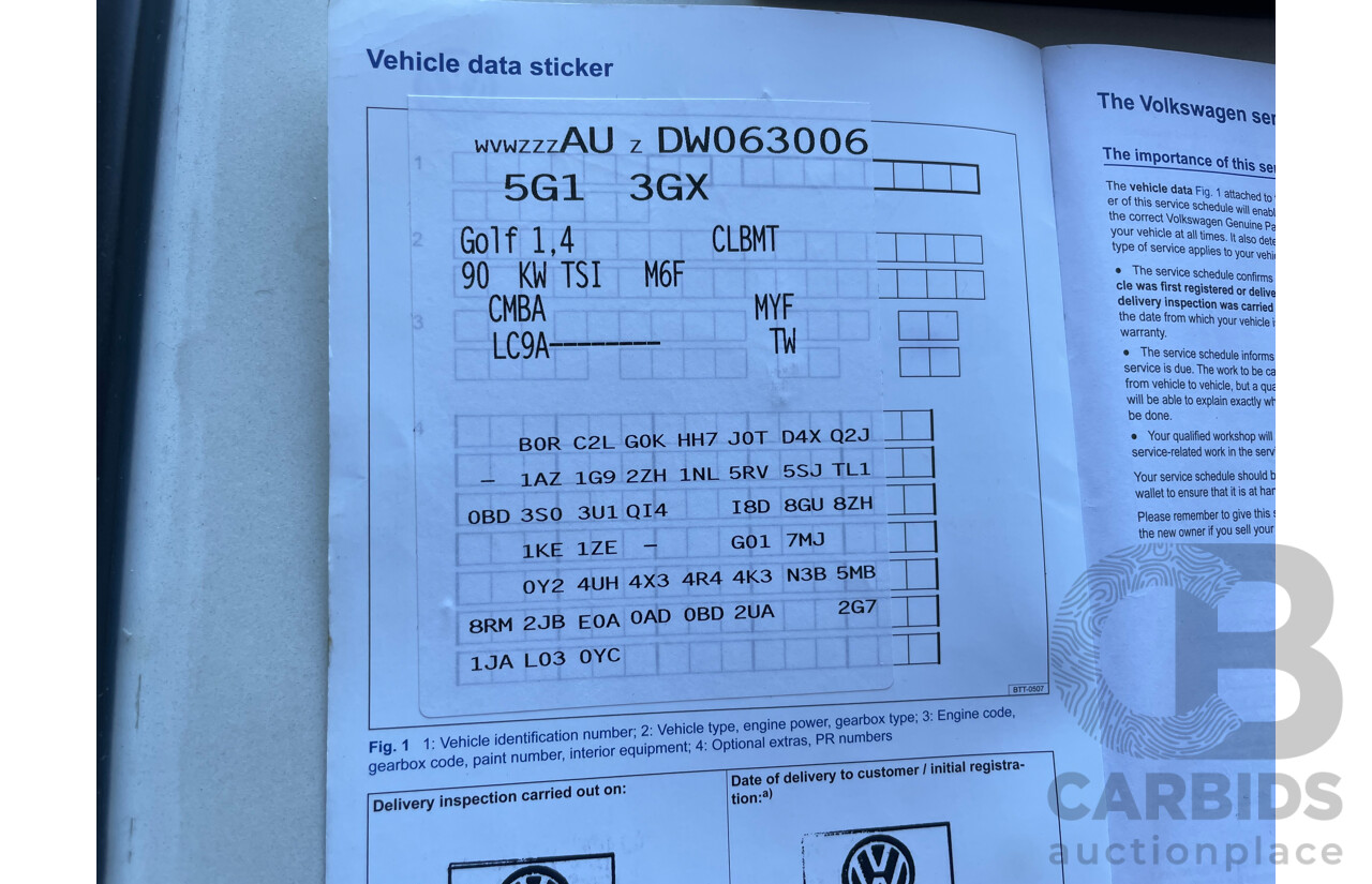 04/13 Volkswagen Golf 90 TSI FWD AU 5D Hatchback White 1.4L