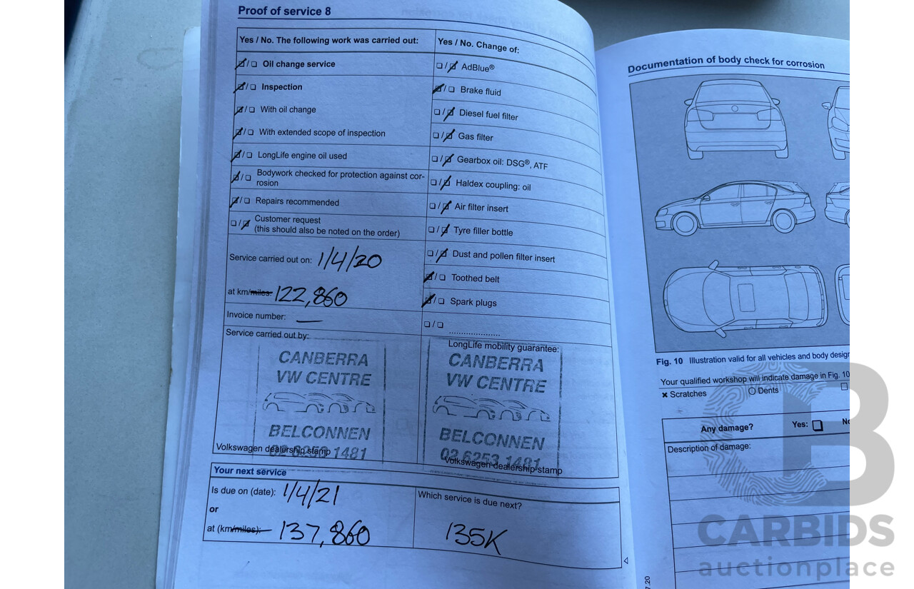 04/13 Volkswagen Golf 90 TSI FWD AU 5D Hatchback White 1.4L