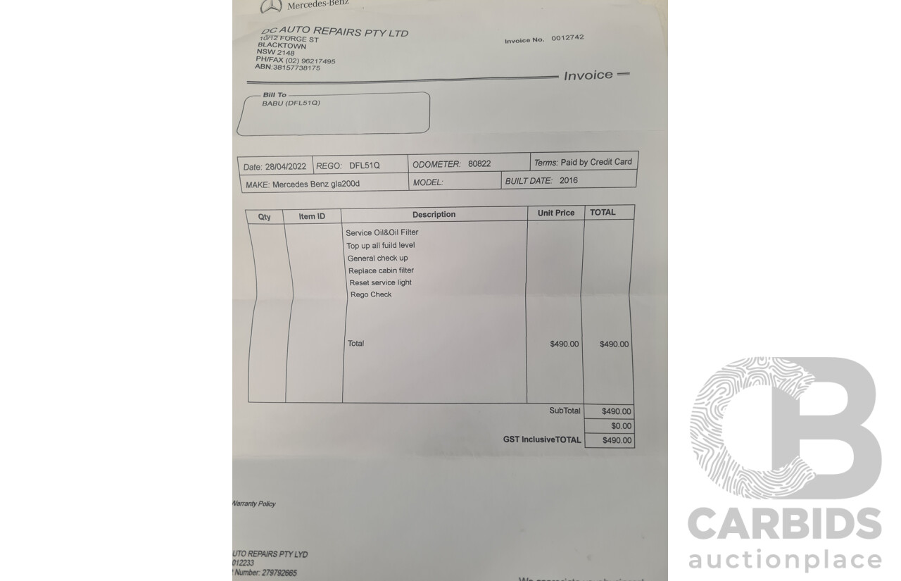 4/2016 Mercedes Benz GLA200d AMG Pack X156 4d Wagon White Turbo Diesel 2.1L