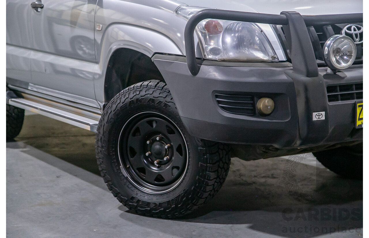 4/2004 Toyota Landcruiser Prado GX (4x4) KZJ120R 4d Wagon Silver Turbo Diesel 3.0L