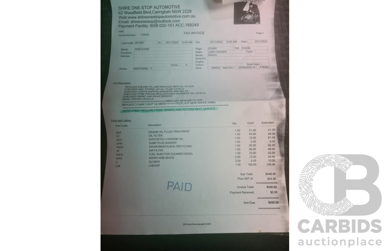 4/2004 Toyota Landcruiser Prado GX (4x4) KZJ120R 4d Wagon Silver Turbo Diesel 3.0L