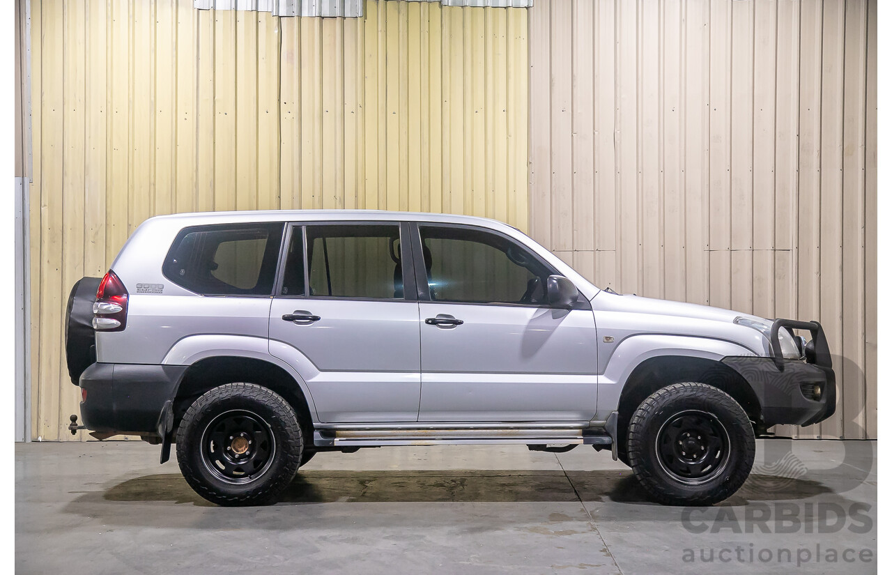 4/2004 Toyota Landcruiser Prado GX (4x4) KZJ120R 4d Wagon Silver Turbo Diesel 3.0L