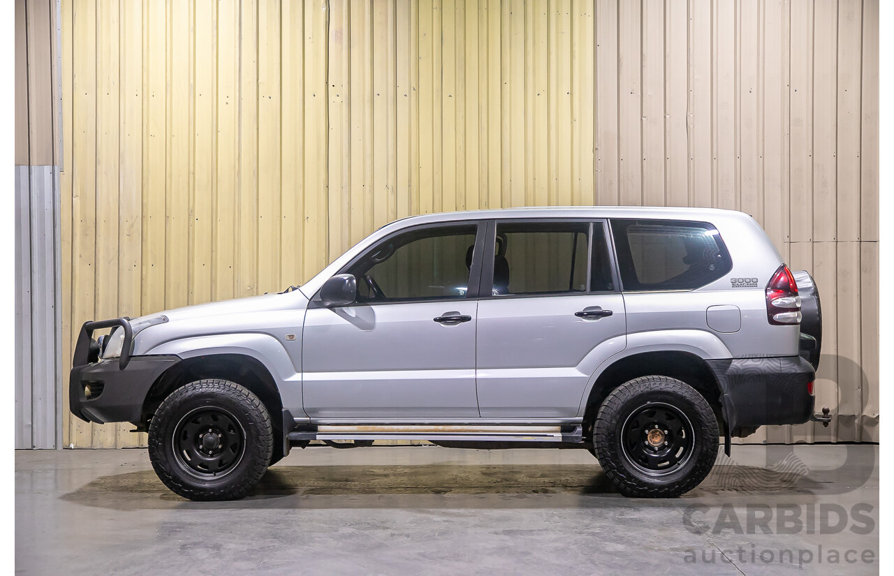 4/2004 Toyota Landcruiser Prado GX (4x4) KZJ120R 4d Wagon Silver Turbo Diesel 3.0L