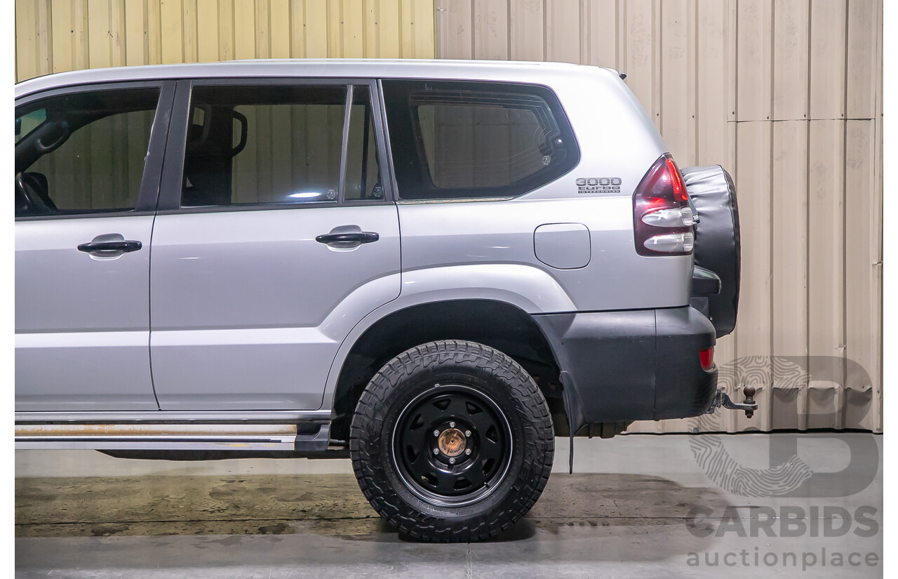 4/2004 Toyota Landcruiser Prado GX (4x4) KZJ120R 4d Wagon Silver Turbo Diesel 3.0L