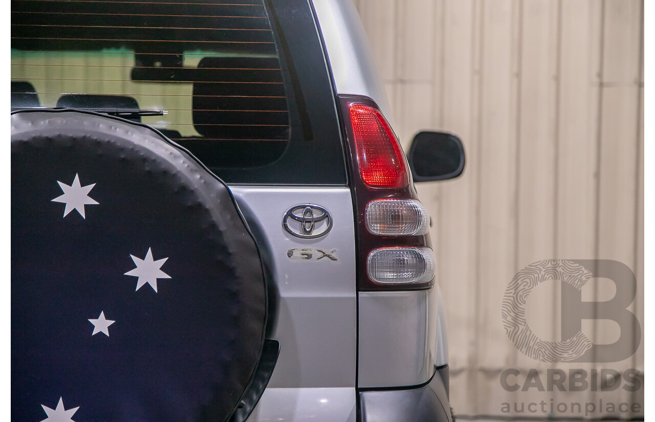 4/2004 Toyota Landcruiser Prado GX (4x4) KZJ120R 4d Wagon Silver Turbo Diesel 3.0L