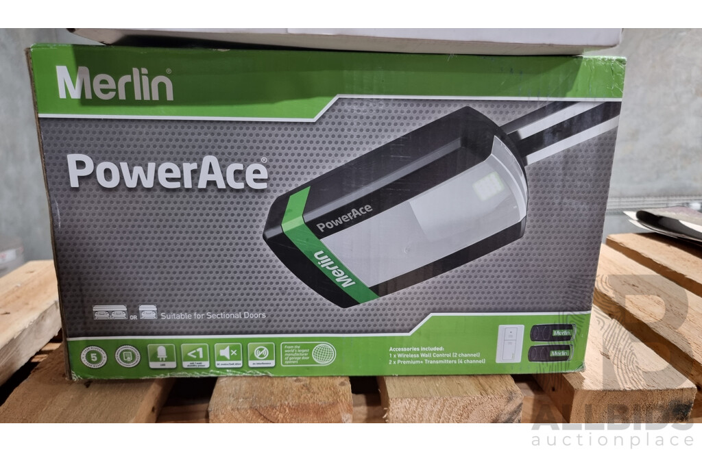MERLIN PowerAce Sectional Garage Door Opener with 2 x Universal Covers