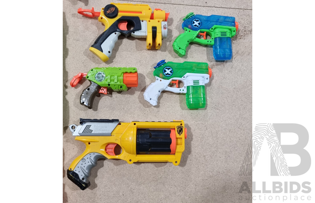 Collection of NERF Guns, Attachements and Accessories with a RC Helicopter