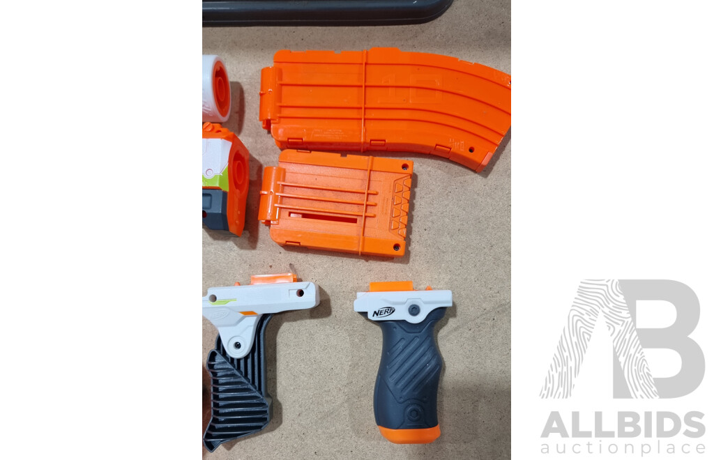 Collection of NERF Guns, Attachements and Accessories with a RC Helicopter