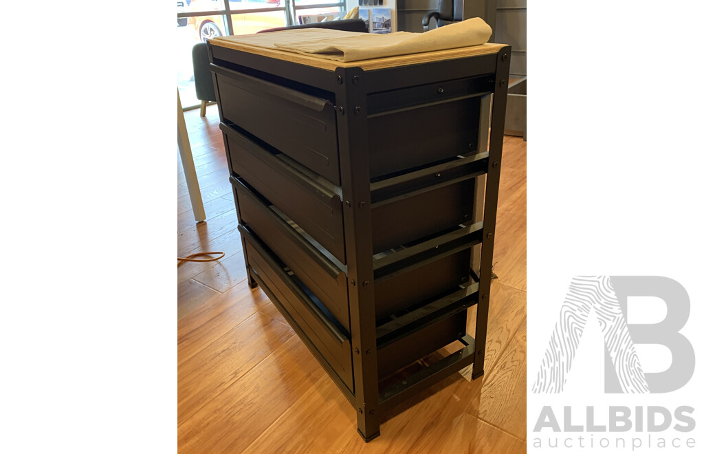 IKEA Work Bench With Drawers - BROR Black/Pine Plywood