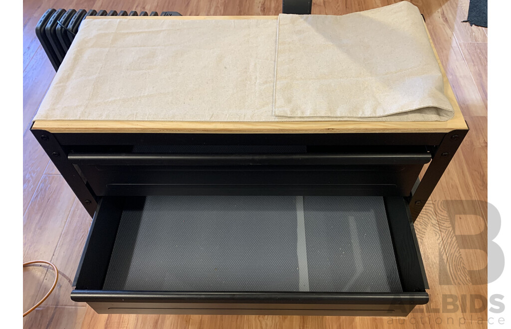 IKEA Work Bench With Drawers - BROR Black/Pine Plywood