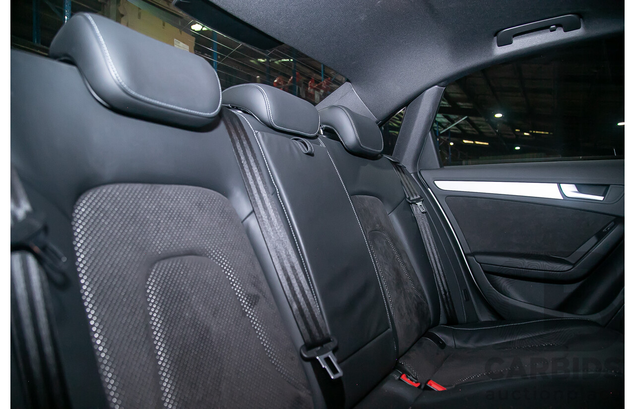 8/2013 Audi A4 2.0 TFSI Quattro (AWD) S-Line Pack B8 (8K) MY13 4d Sedan White Turbo 2.0L