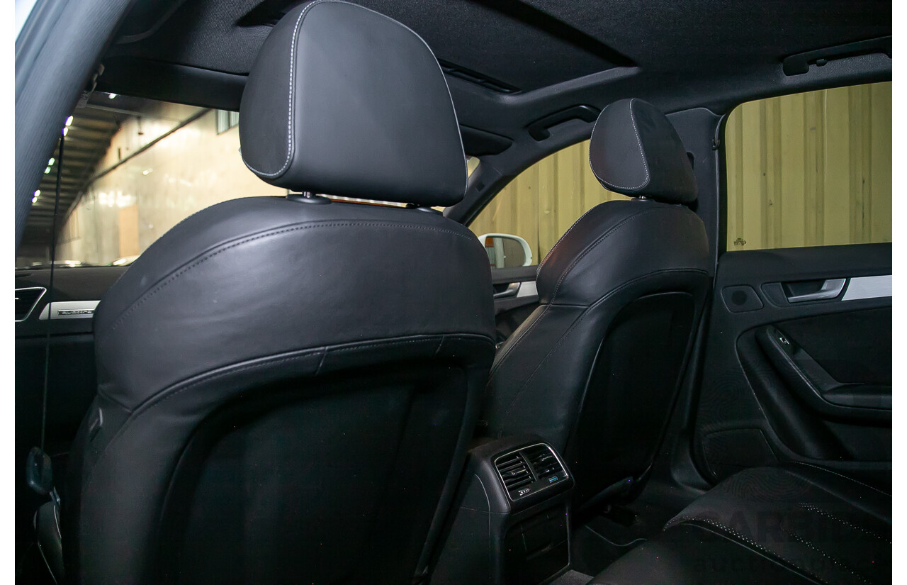 8/2013 Audi A4 2.0 TFSI Quattro (AWD) S-Line Pack B8 (8K) MY13 4d Sedan White Turbo 2.0L