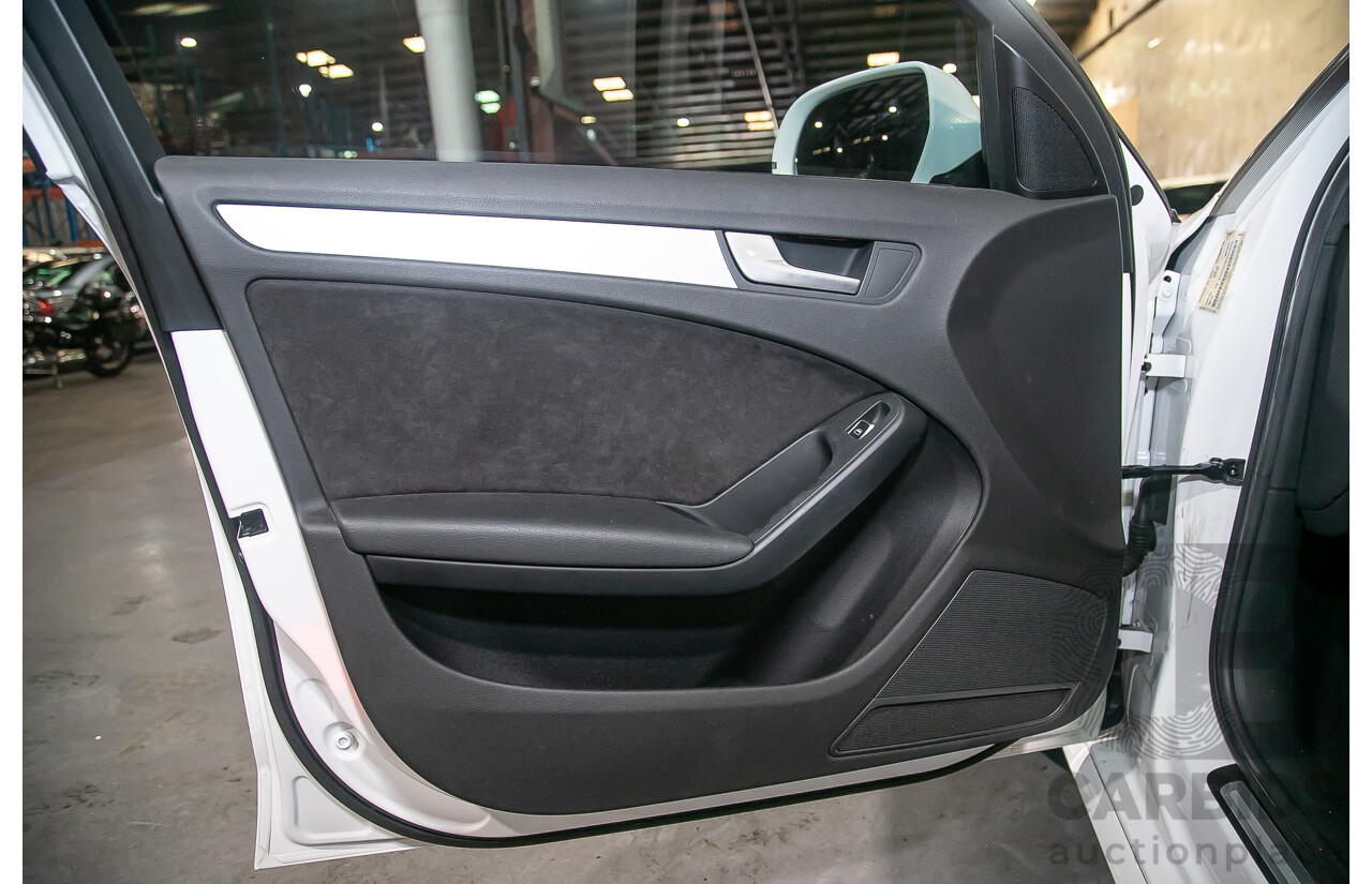 8/2013 Audi A4 2.0 TFSI Quattro (AWD) S-Line Pack B8 (8K) MY13 4d Sedan White Turbo 2.0L