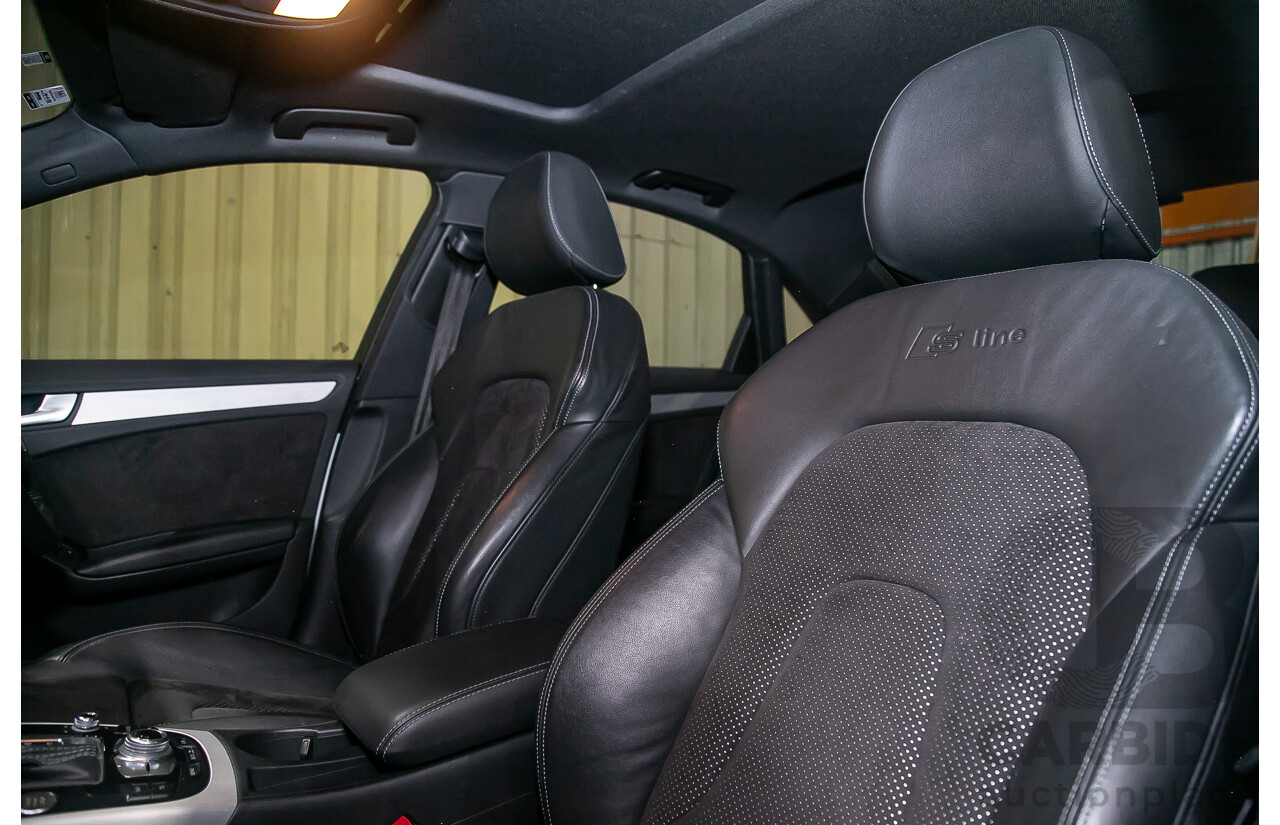 8/2013 Audi A4 2.0 TFSI Quattro (AWD) S-Line Pack B8 (8K) MY13 4d Sedan White Turbo 2.0L