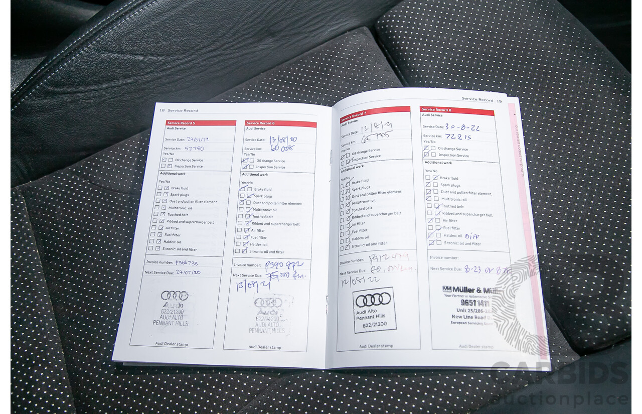 8/2013 Audi A4 2.0 TFSI Quattro (AWD) S-Line Pack B8 (8K) MY13 4d Sedan White Turbo 2.0L