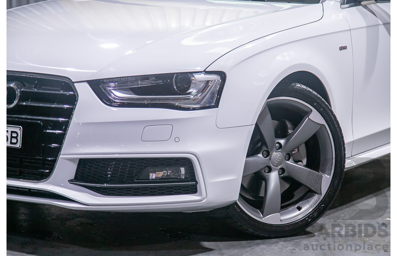 8/2013 Audi A4 2.0 TFSI Quattro (AWD) S-Line Pack B8 (8K) MY13 4d Sedan White Turbo 2.0L