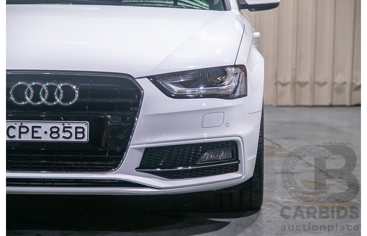 8/2013 Audi A4 2.0 TFSI Quattro (AWD) S-Line Pack B8 (8K) MY13 4d Sedan White Turbo 2.0L