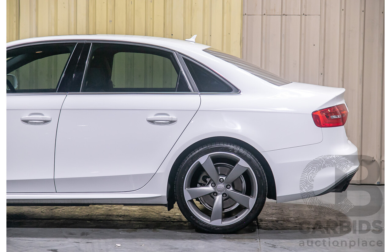 8/2013 Audi A4 2.0 TFSI Quattro (AWD) S-Line Pack B8 (8K) MY13 4d Sedan White Turbo 2.0L