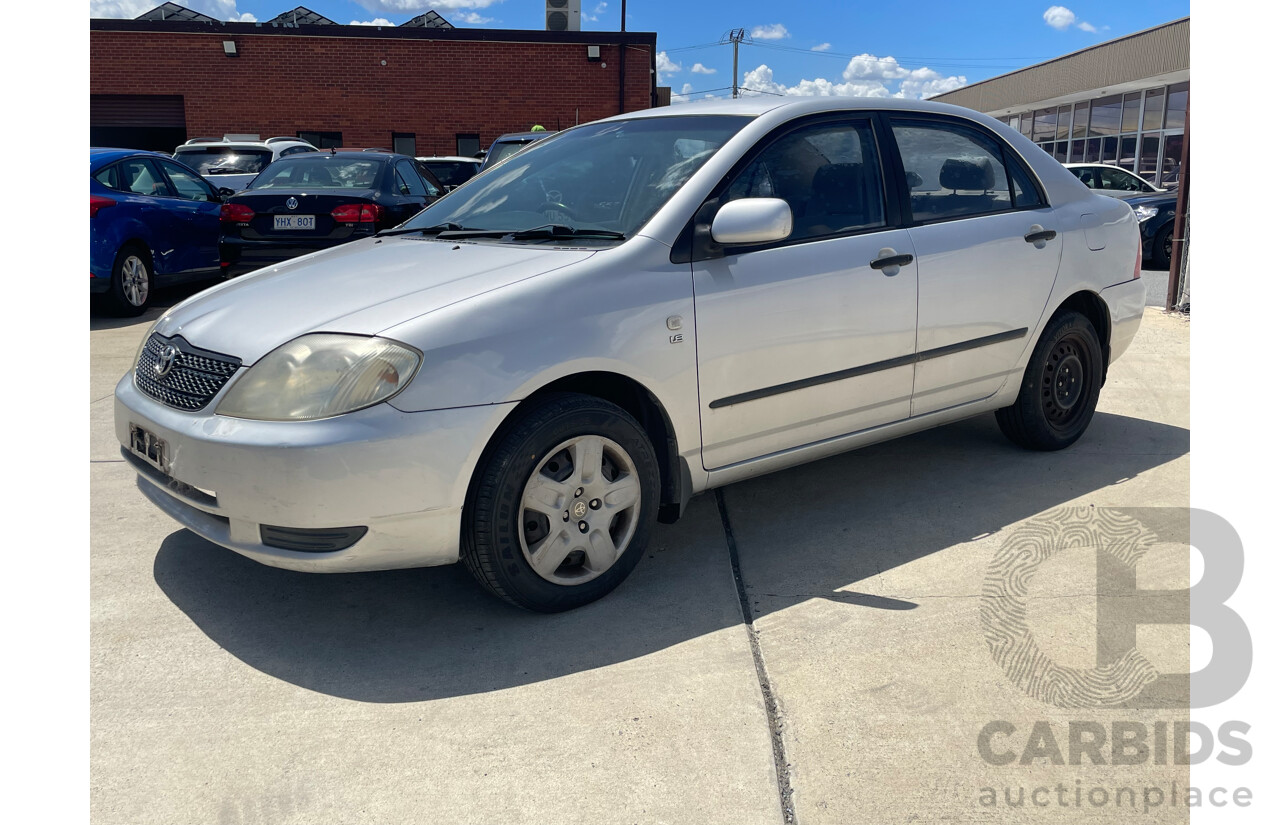9/2002 Toyota Corolla Ascent ZZE122R 4d Sedan Silver 1.8L