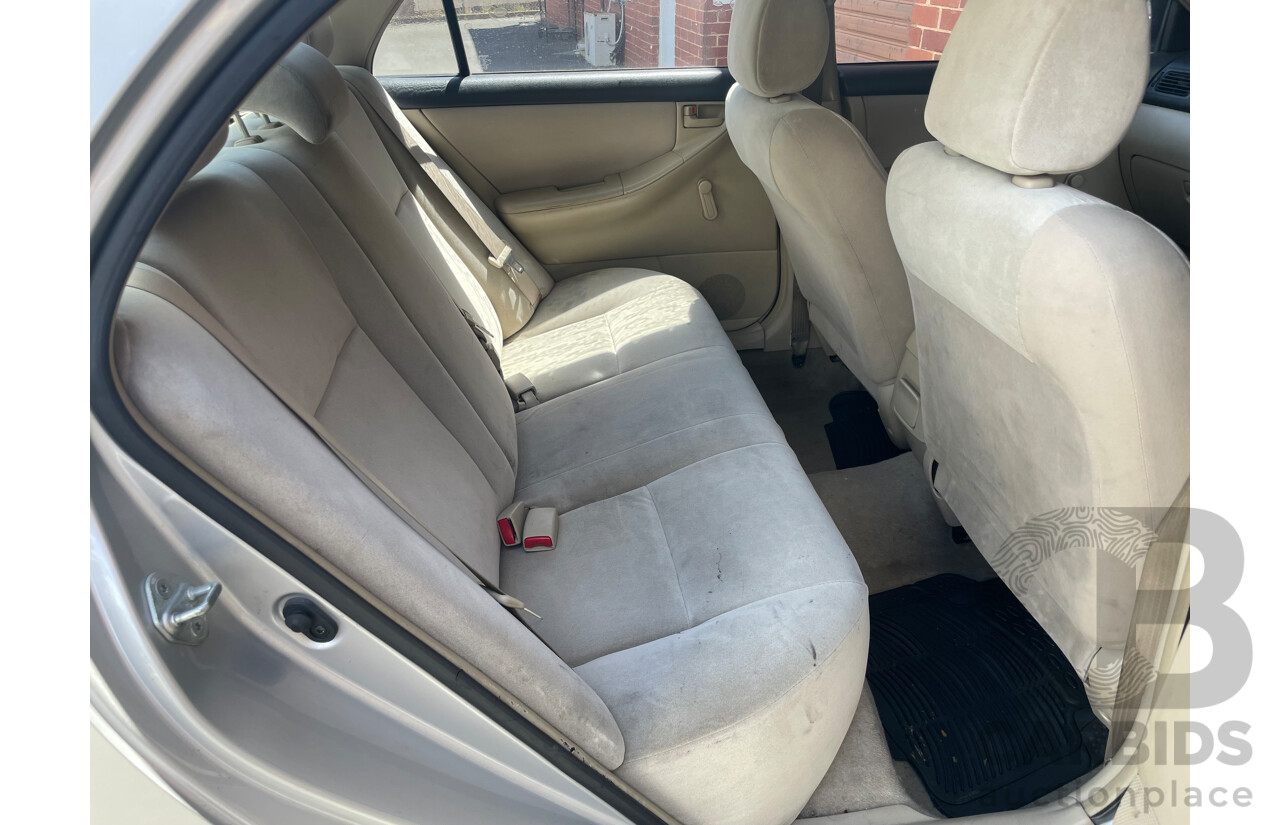 9/2002 Toyota Corolla Ascent ZZE122R 4d Sedan Silver 1.8L