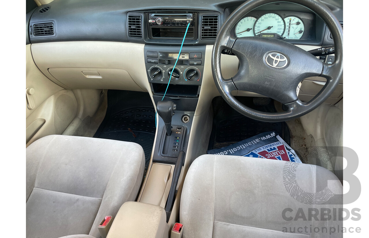 9/2002 Toyota Corolla Ascent ZZE122R 4d Sedan Silver 1.8L