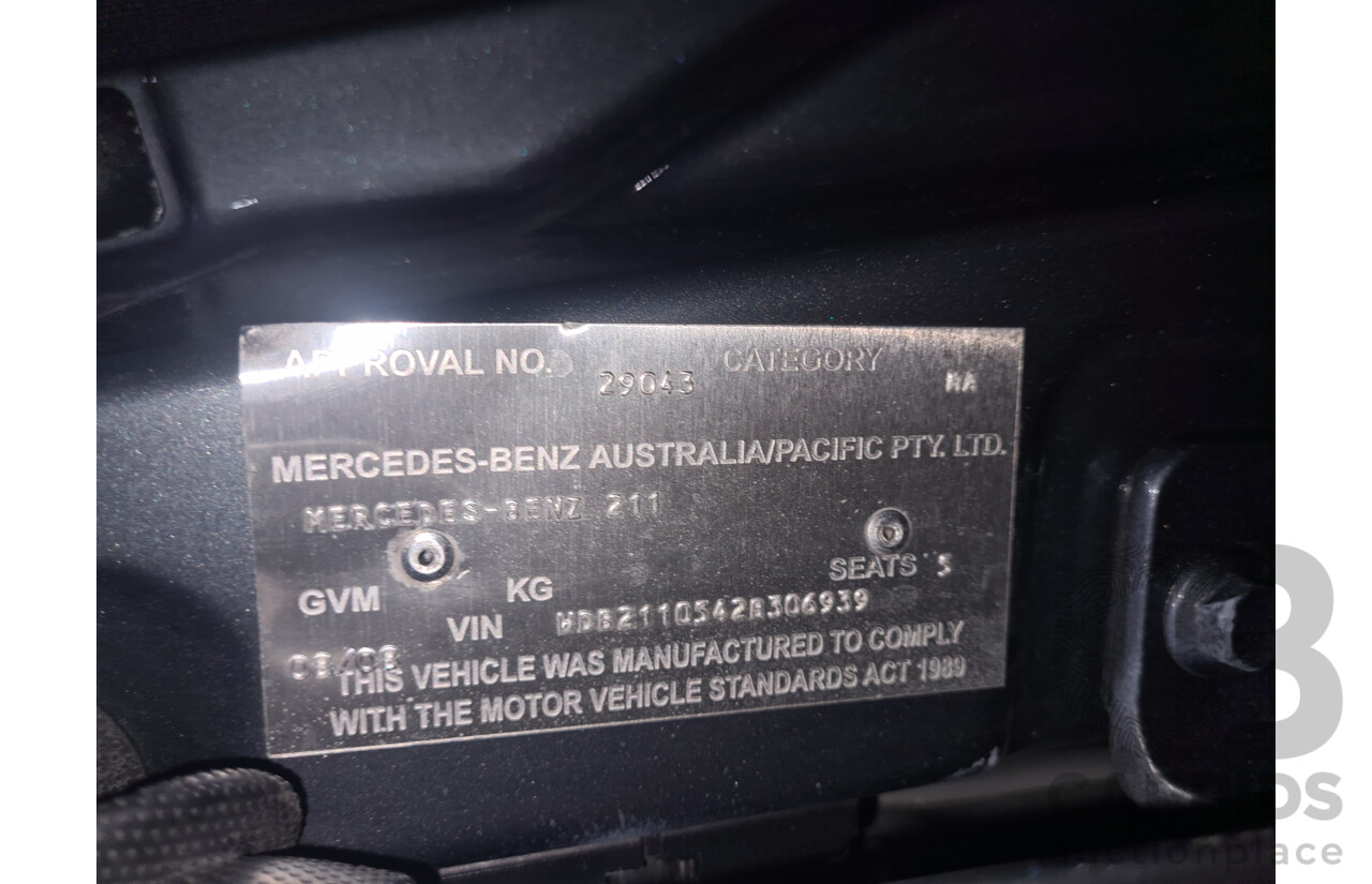 2/2008 Mercedes Benz E280 Elegance 211 MY07 Upgrade 4d Wagon Flint Gray V6 3.0L